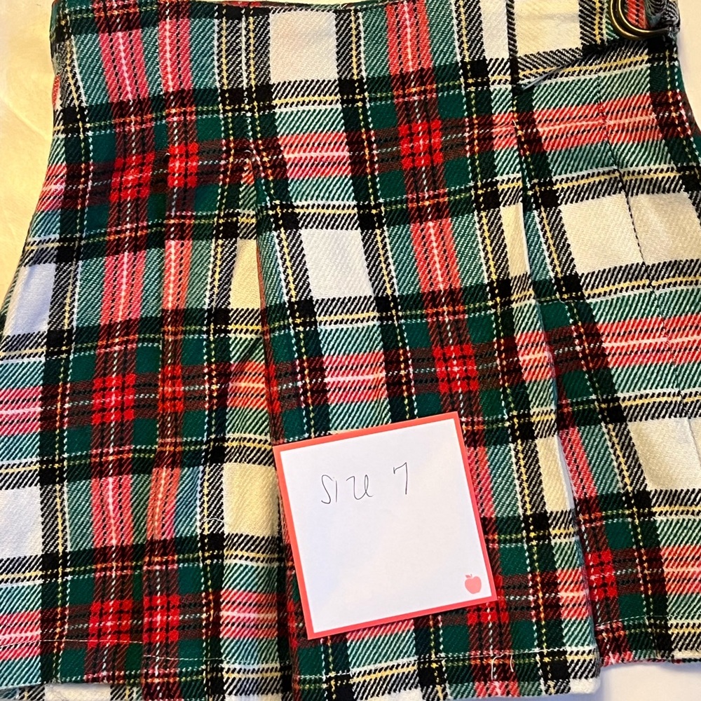 Plaid Skirt in Red, Green, and White